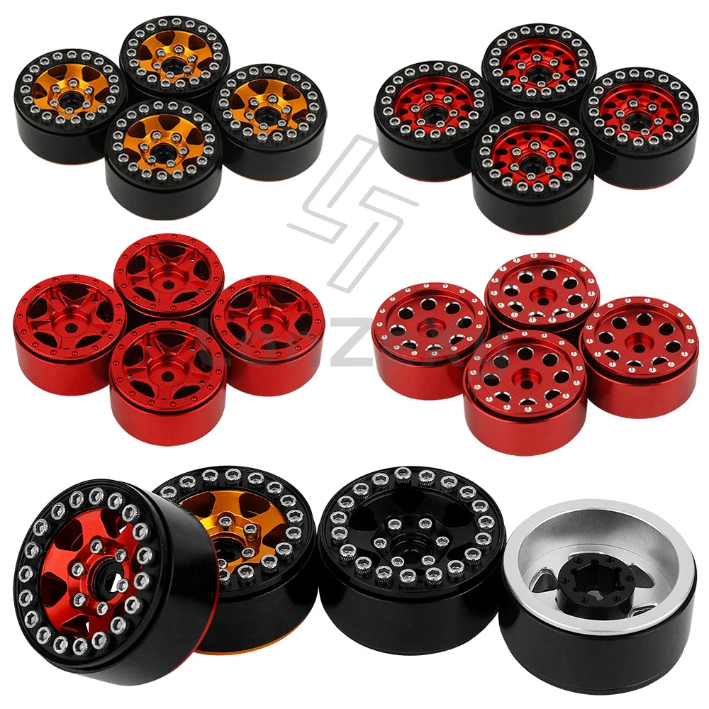 Aluminum Alloy 1.0 Inch Beadlock Wheel Hub Rims for RC Crawler Car 1/24 Axial SCX24 AX24 FCX24 1/18 TRX4M Metal Upgrade Parts