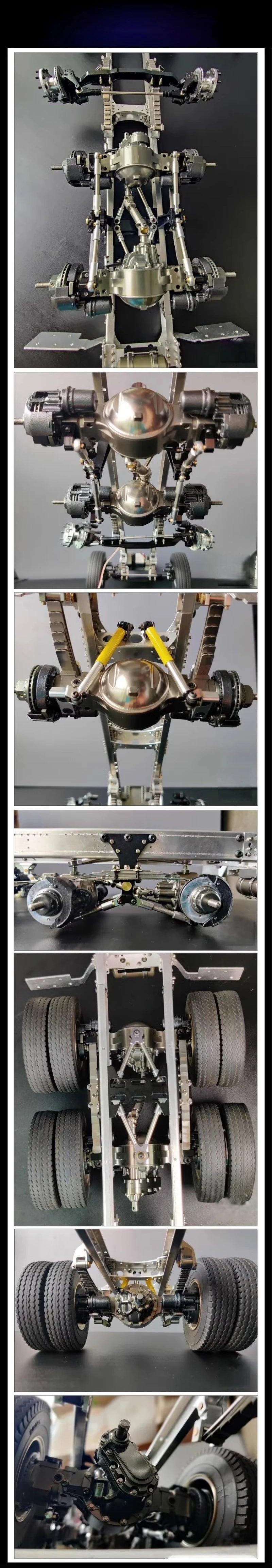 1/14 RC Truck Metal 4x4/6x6/8x8 Front Rear Power Axle Diff Lock Simulated Brake Disc for Tamiya Scania MAN Benz VOLVO Car Parts