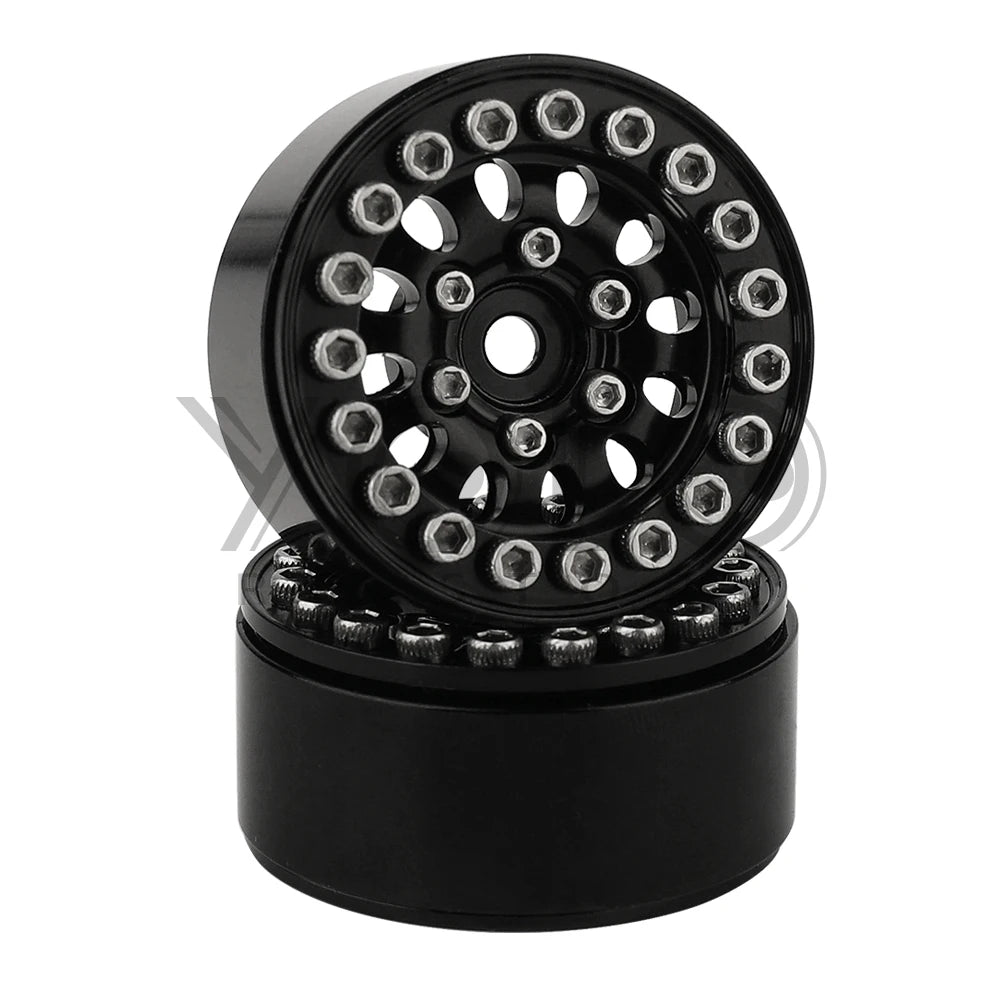 4PCS 1.0 Inch Aluminum Alloy Beadlock Wheel Hub Rims For RC Crawler Car Axial 1/24 SCX24 AX24 1/18 TRX4M Wheels Upgrade Parts