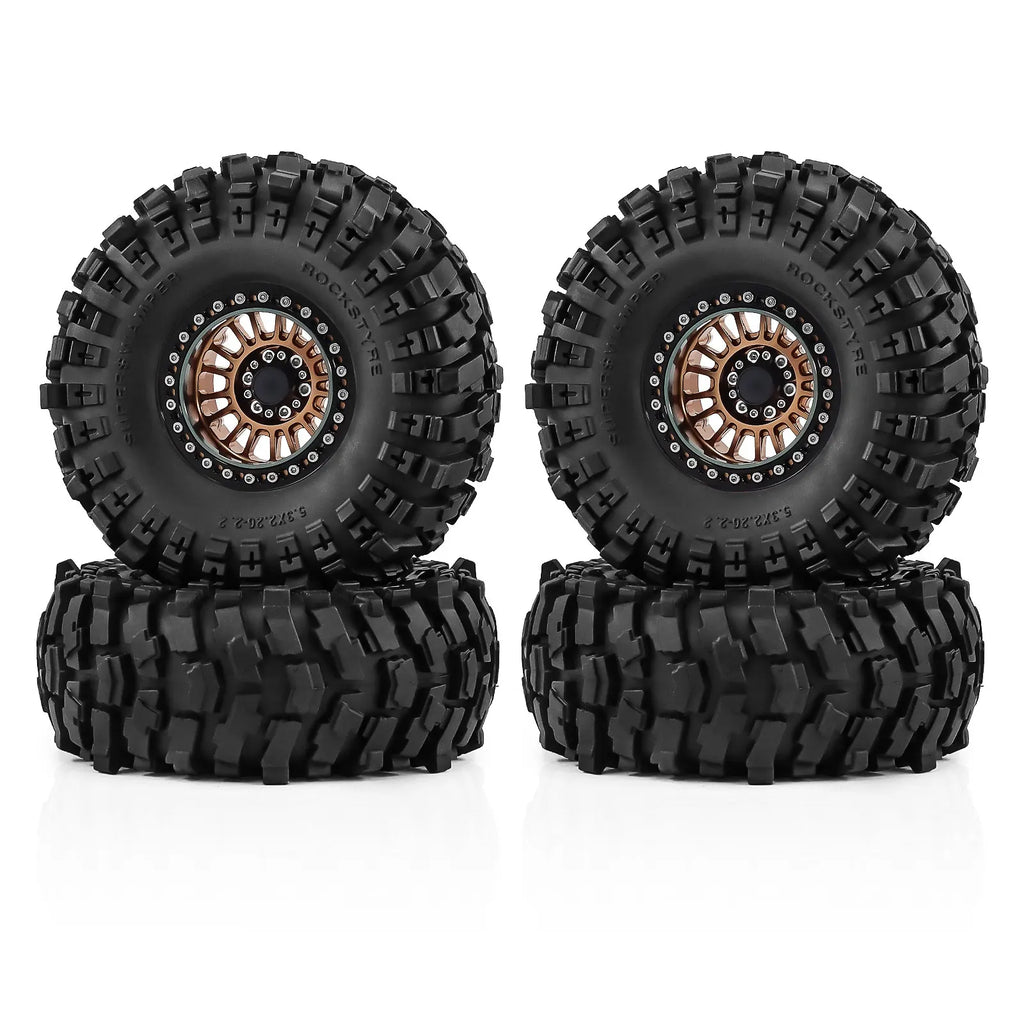 2.2 Inch Aluminum Beadlock Wheels Tires 12mm Hex for 1/10 TRX4 SCX10 Gen8 D90 TRX6 RC Crawler Upgrade 2.2