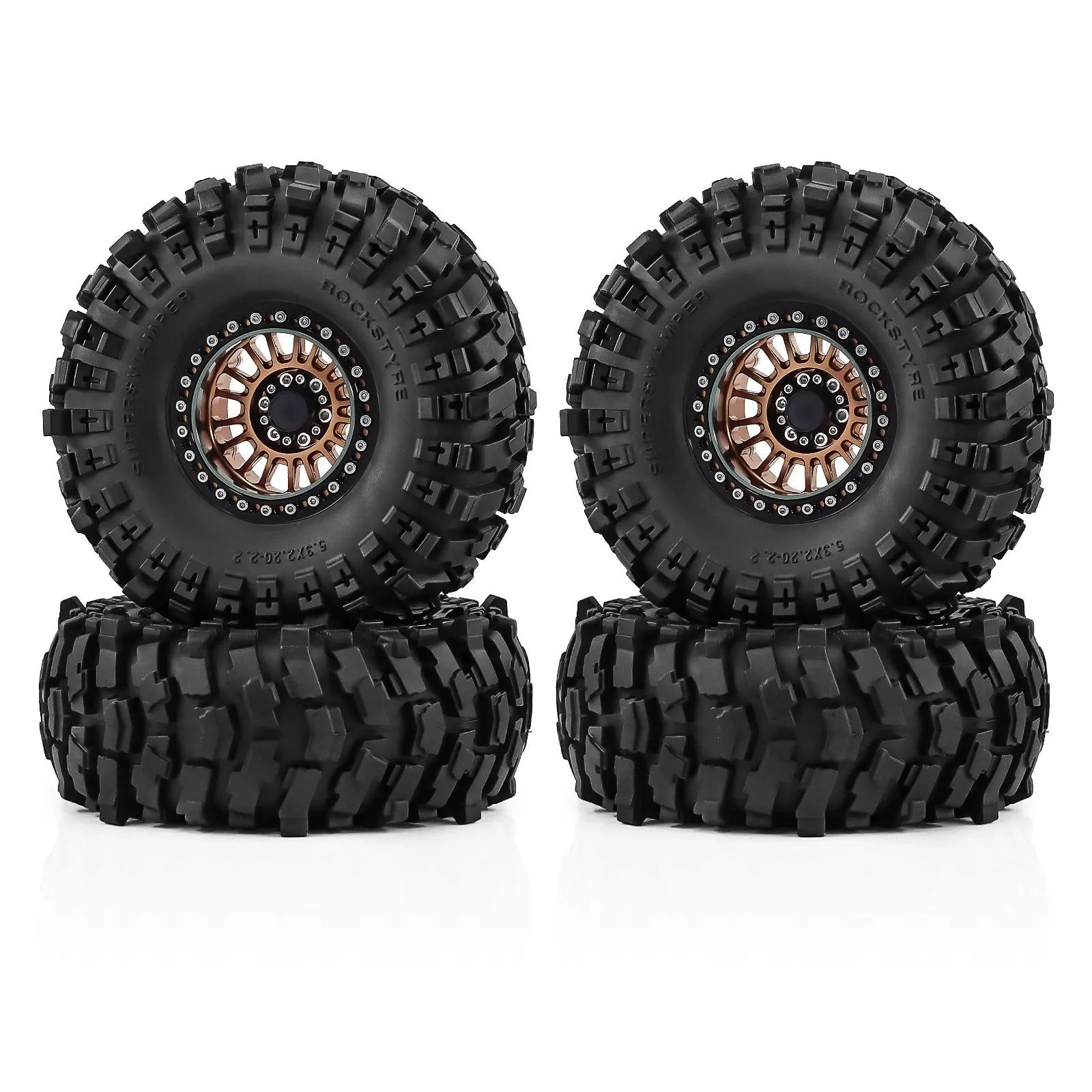 2.2 Inch Aluminum Beadlock Wheels Tires 12mm Hex for 1/10 TRX4 SCX10 Gen8 D90 TRX6 RC Crawler Upgrade 2.2