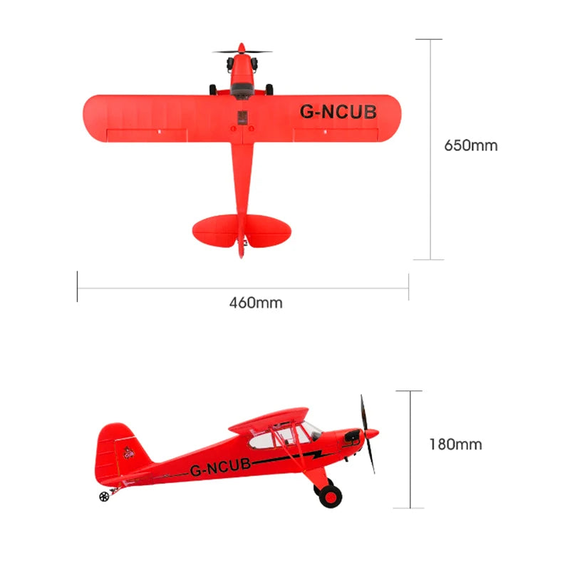 2024 RC Airplane WLtoys A160 Upgrade J3-CUB 5CH Remote Control Plane 3D/6G 1406 Brushless Motor Outdoor Foam Fixed-wing aircraft