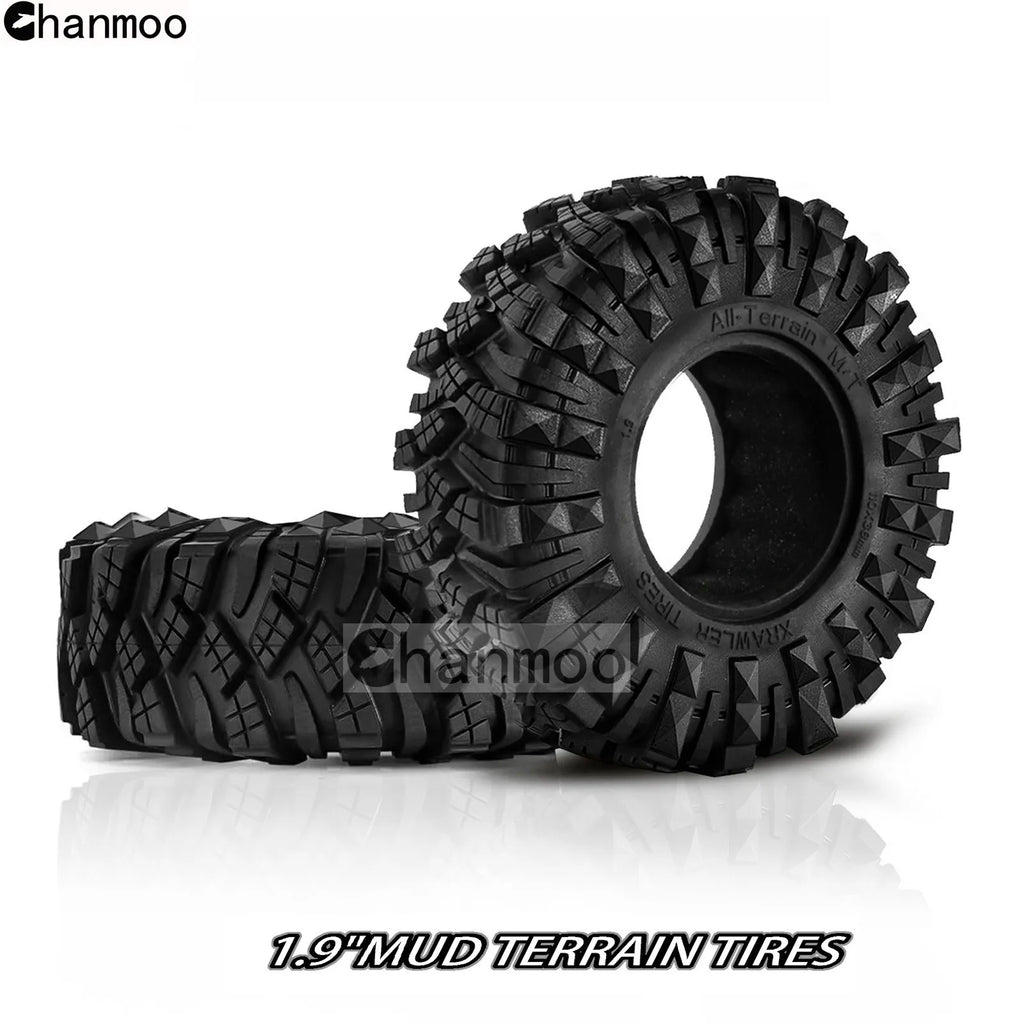 1.9in Crawler Tires Rock Wheels Mud Tyre for 1/10 Scale RC Car Axial Traxxas SCX10 II III TRX4 RC4WD D90 YK4102 Gen8 Redcat