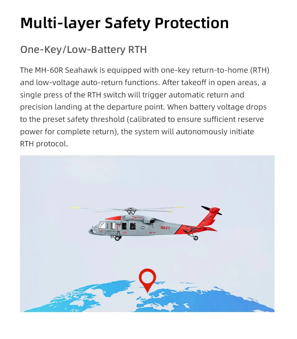 FLYWING MH-60 R Seahawk RC Helicopter LED light ACE ATT MH60R GPS helicopter MH60 rc helicopter 470 size MH60 Scale Helicopter