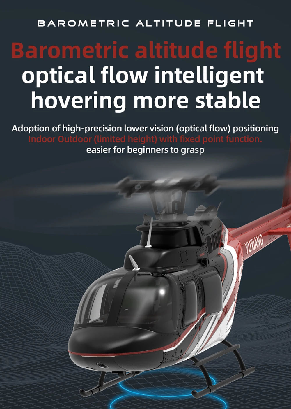 Original YUXIANG 2.4G 6CH Aileronless Bell-206 Helicopter Brushless Motor 6-Axis Gyro 120M Toys