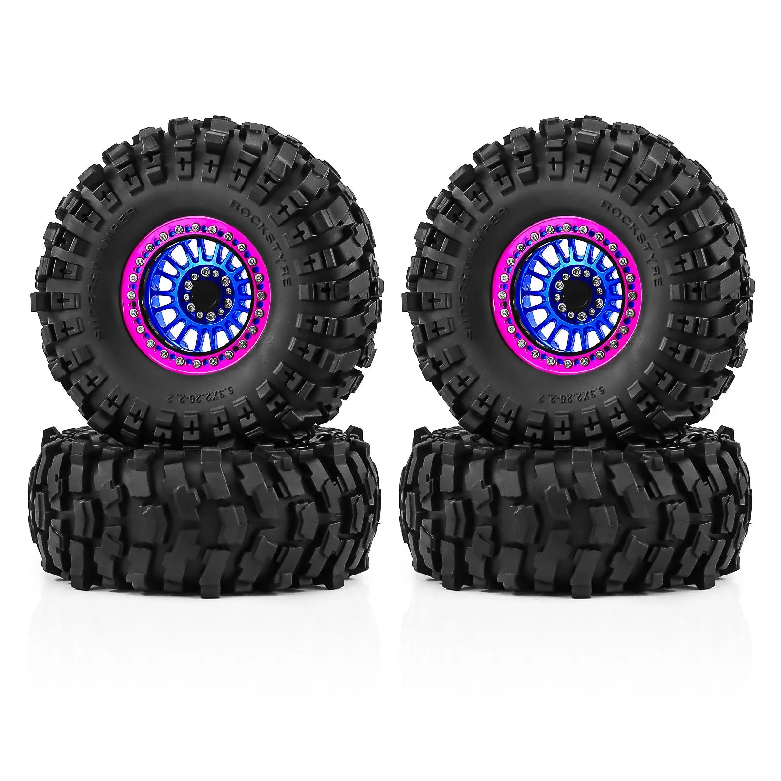 2.2 Inch Aluminum Beadlock Wheels Tires 12mm Hex for 1/10 TRX4 SCX10 Gen8 D90 TRX6 RC Crawler Upgrade 2.2
