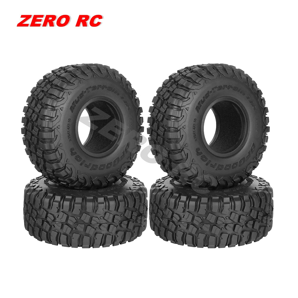 RC Crawler Car Soft 1.55" Off Road Mud Tires 76*27mm 95*35mm Foam Insert For D90 TF2 Tamiya CC02 LC70 MST JIMNY Blocks WHEEL
