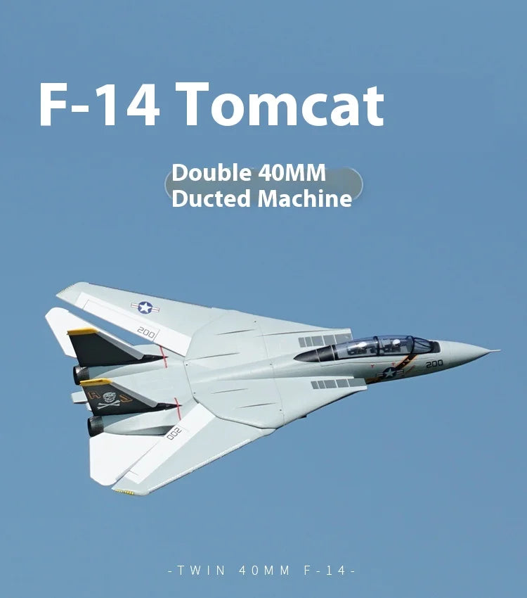 XFly RC Plane F-14 "Tomcat" Dual 40mm Twin Engine Ducted 970mm Wingspan Electric Fighter Fixed Wing Model Christmas Gift Toy