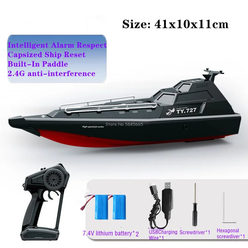 Summer 40KM/H High-Speed RC SpeedBoat Boat Model 200M Waterproof Capsized Reset Low Battery Alarm Electric Remote Control Boat