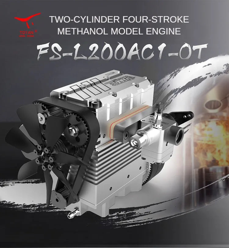 FS L200AC TOYAN ENGINE Air Cooled Nitro Engine Twin Cylinder 4 Stroke Engine DIY Kit Model Toy IN STOCK