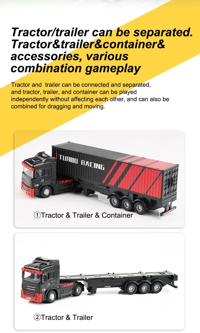 Turbo Racing C50-T 1:76 C50 Remote Control Truck Simulated Vehicle Lights and Horn RTR Version Toy Car