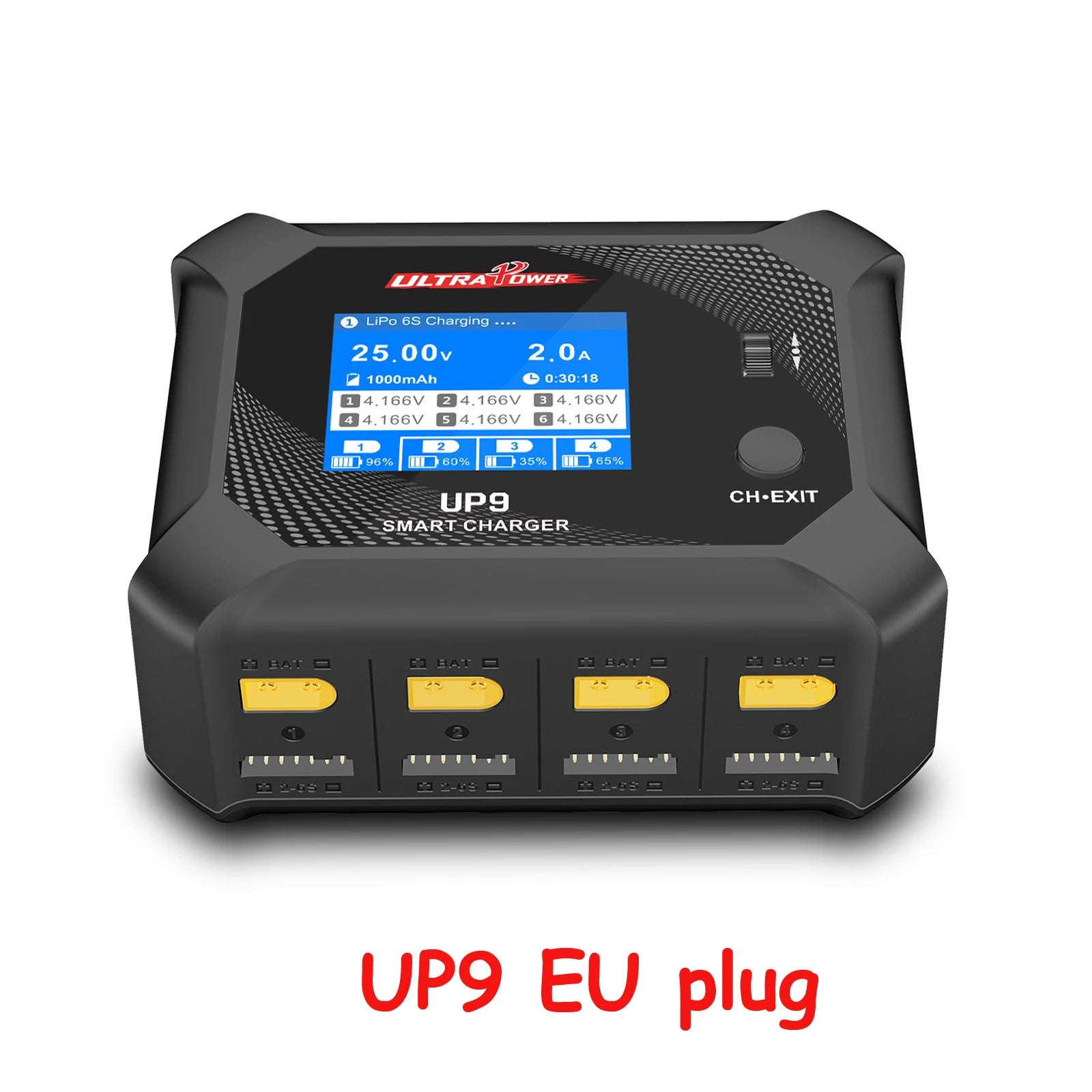 UltraPower UP9 Smart Blance Charger Discharger AC 100W DC 200W LCD 4Ch Charger for 1-6S LiPo/LiHV/LiIon/LiFe Battery RC Model