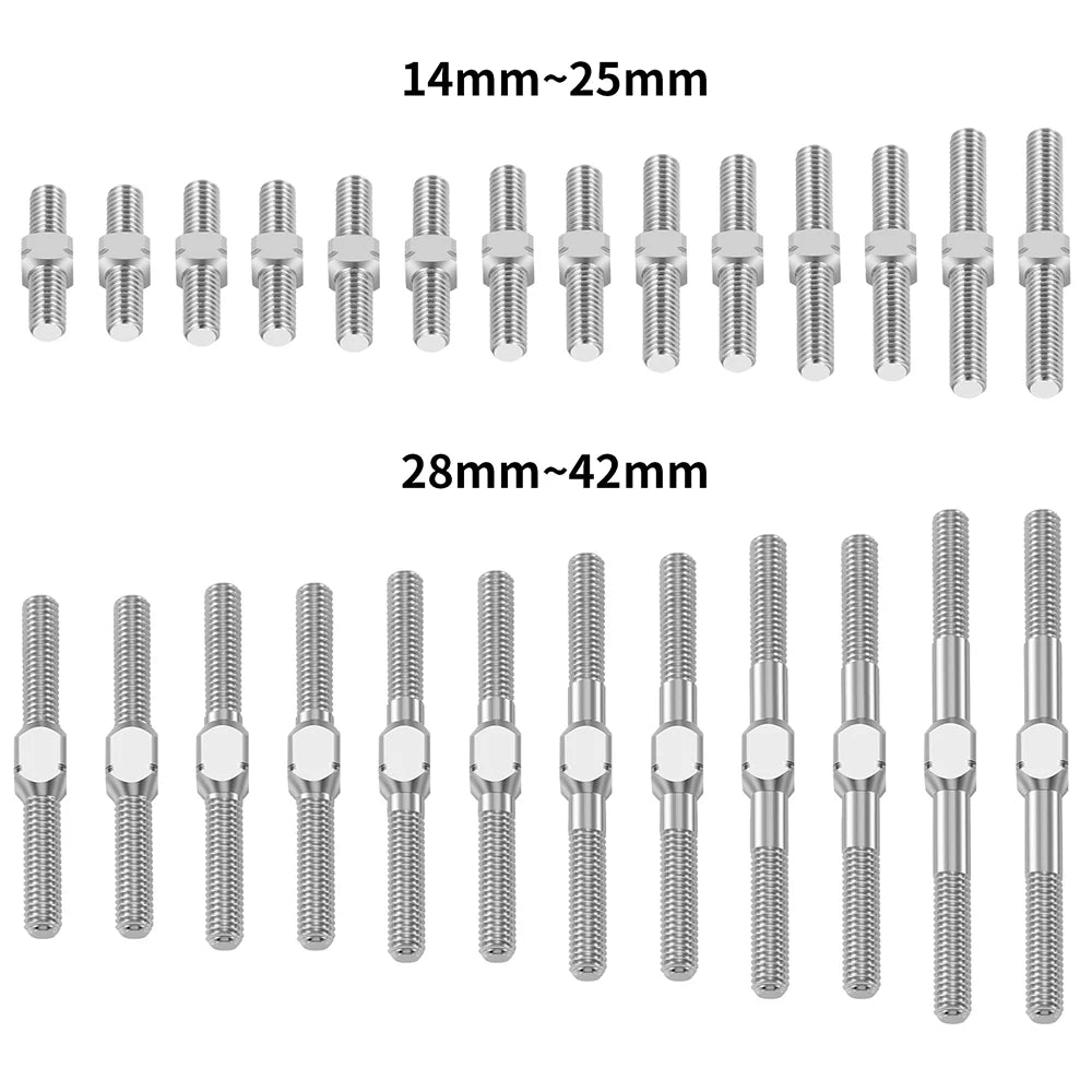 AXSPEED 1Pair Titanium Alloy M3 Left and Right Thread Dual Head Threaded Bar Double End Thread Rod Stud Bolt 14-50mm
