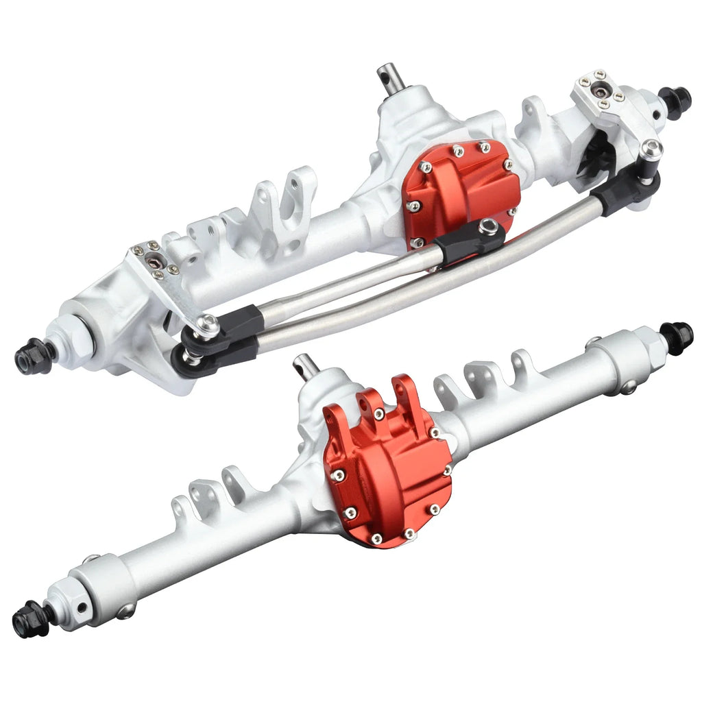 Machined Aluminum One Piece Construction Offset Straight Axle Set for 1/10 RC Crawler Axial SCX10 II VS4-10 Rock Trucks Parts