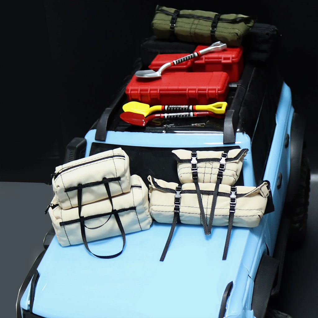 Simulation Replica Bag Roof Travel Bag Scale Decoration Luggage Bag For RC Crawler Car 1/10 1/12 1/18 SCX10 TRX4 TRX4M WPL MN