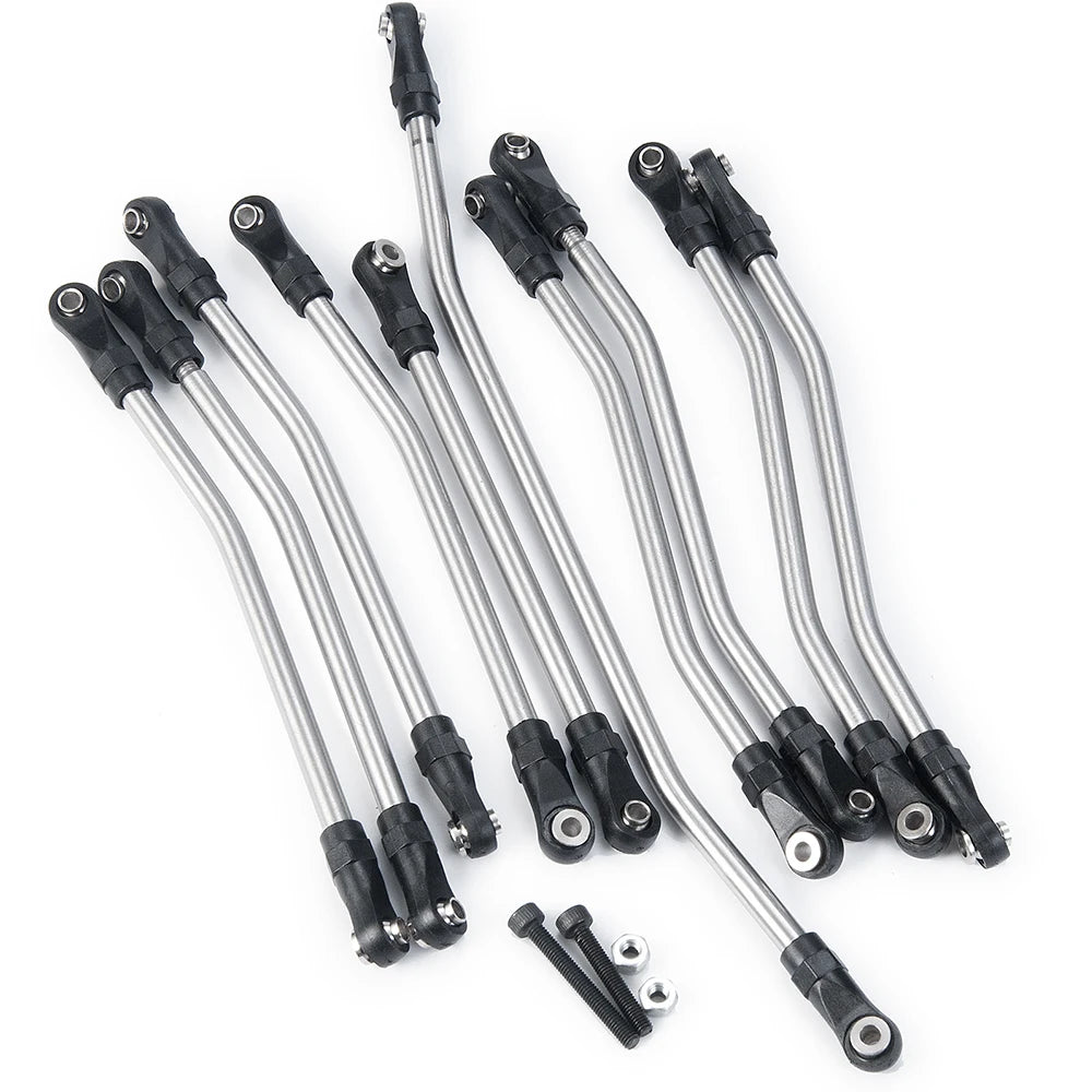 YEAHRUN Metal Links Suspension Linkage with Plastic Rod End for Axial SCX10 II Wraith TRX4 1/10 RC Crawler Car Parts
