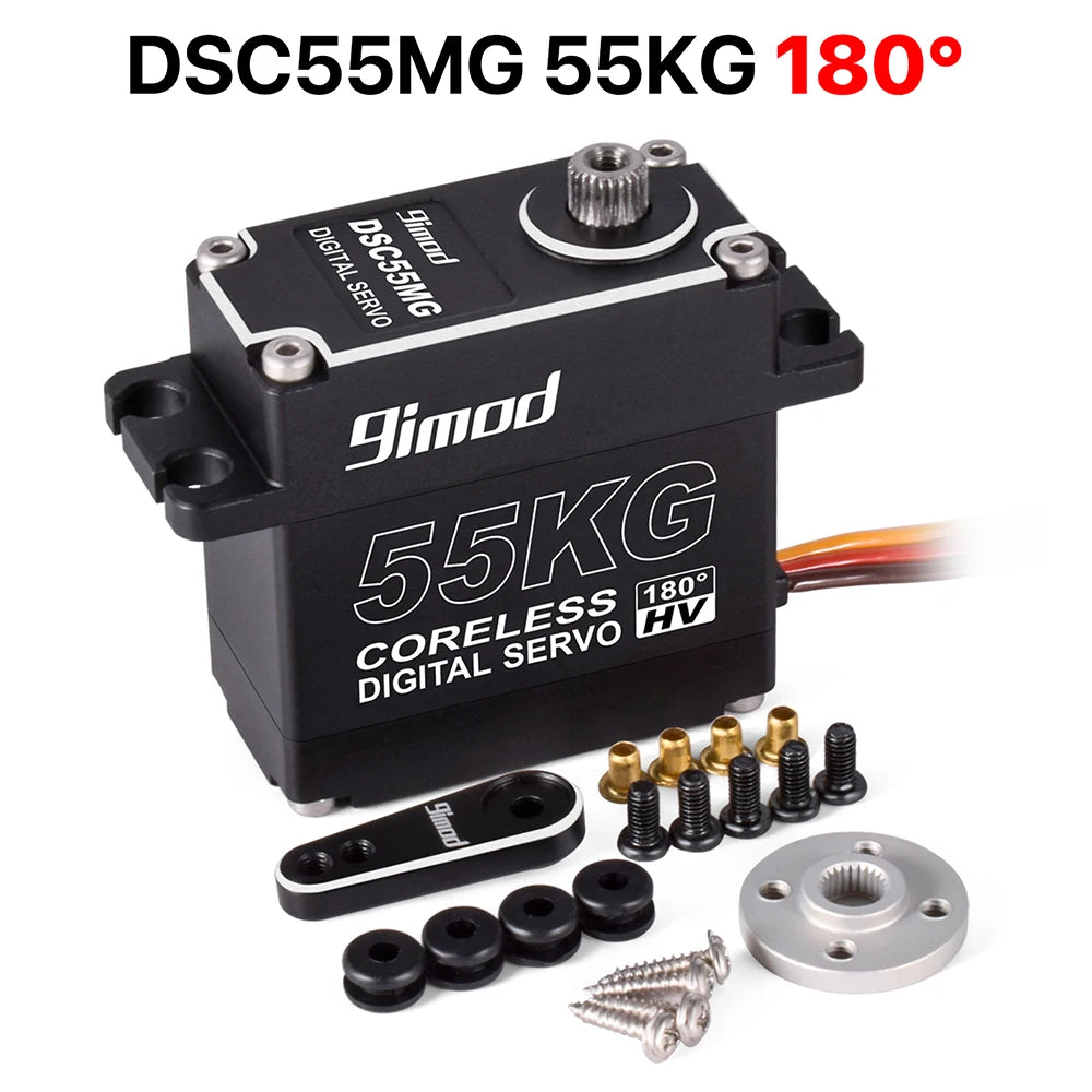9imod 55kg Waterproof Servo IP67 180/270 Magnetic Sensor High Torque Coreless Digital Servo Full Metal Gear for 1/8 1/10 RC Cars