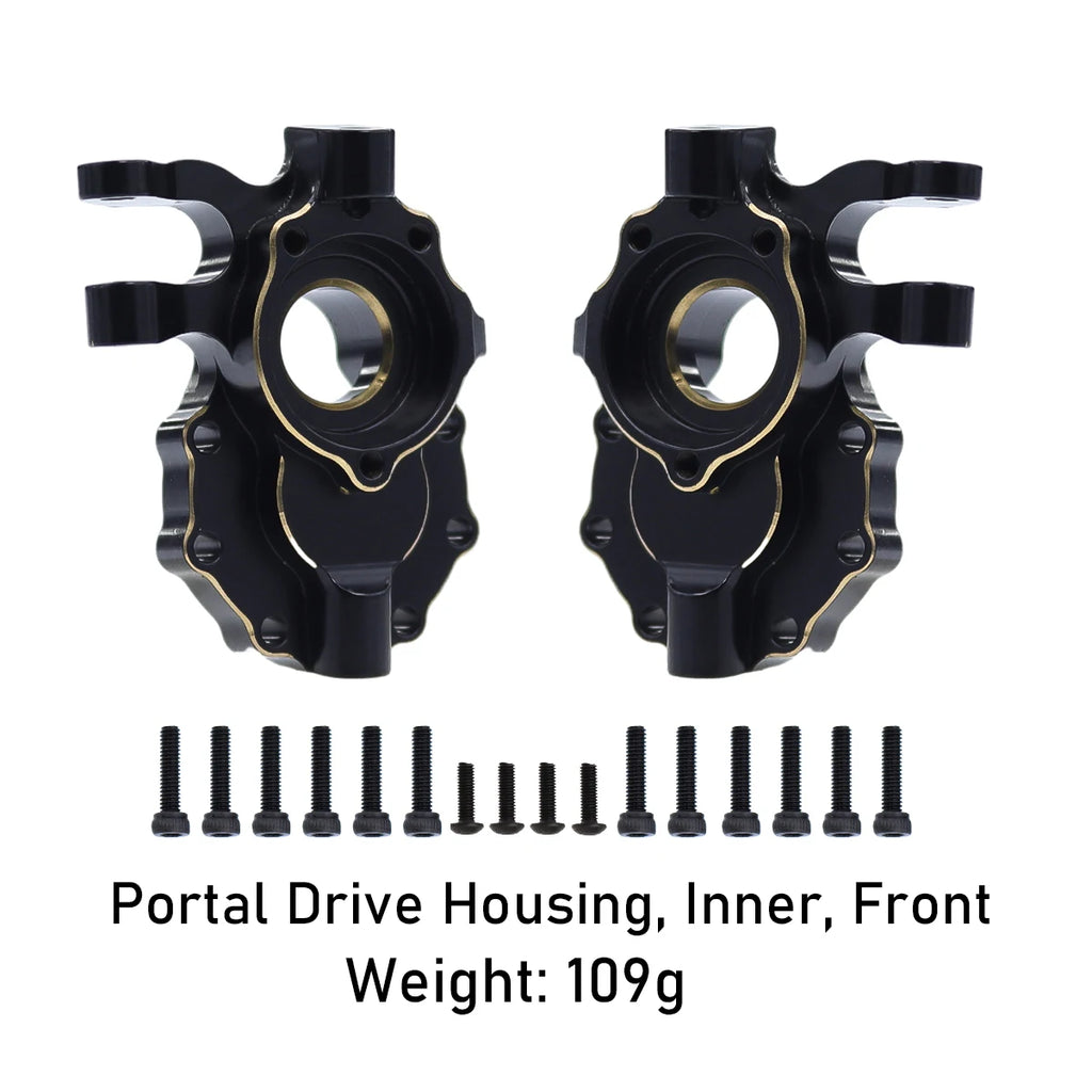 Brass Black Counterweight Portal Axle C-Hub For 1/10  TRX4 TRX6 RC Crawler Car Upgrade Parts