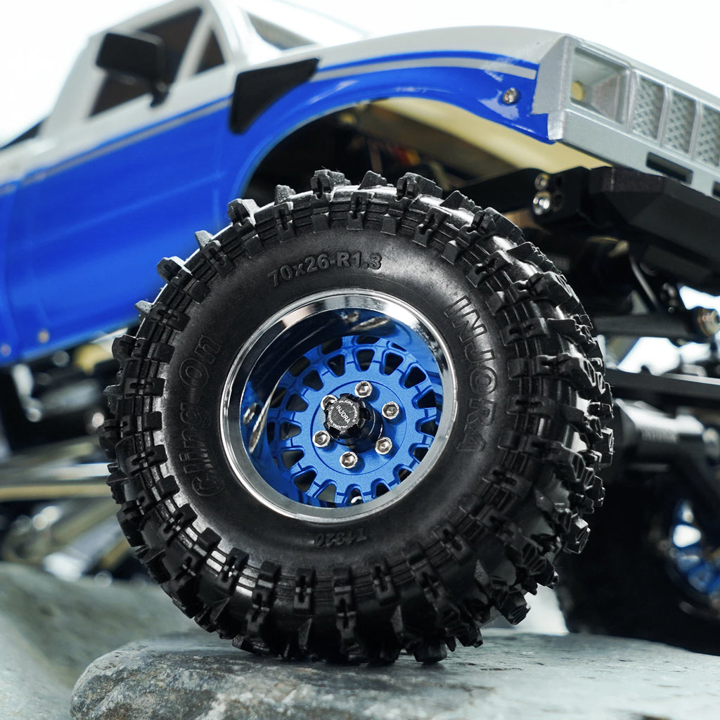 INJORA ModuWheel 1.3" Brass & Aluminum Beadlock Wheels, Negative Offset, for 1/18 1/24 RC Crawlers