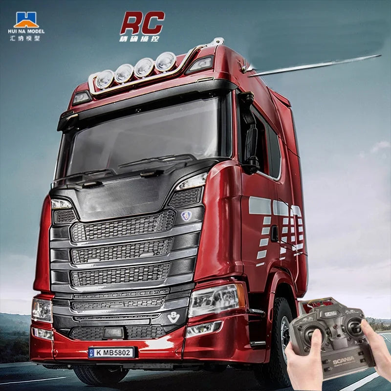 Huina 2025 new model 1501+1502 Scania 770s RC heavy-duty truck trailer model tractor high-end toy children's adult gift