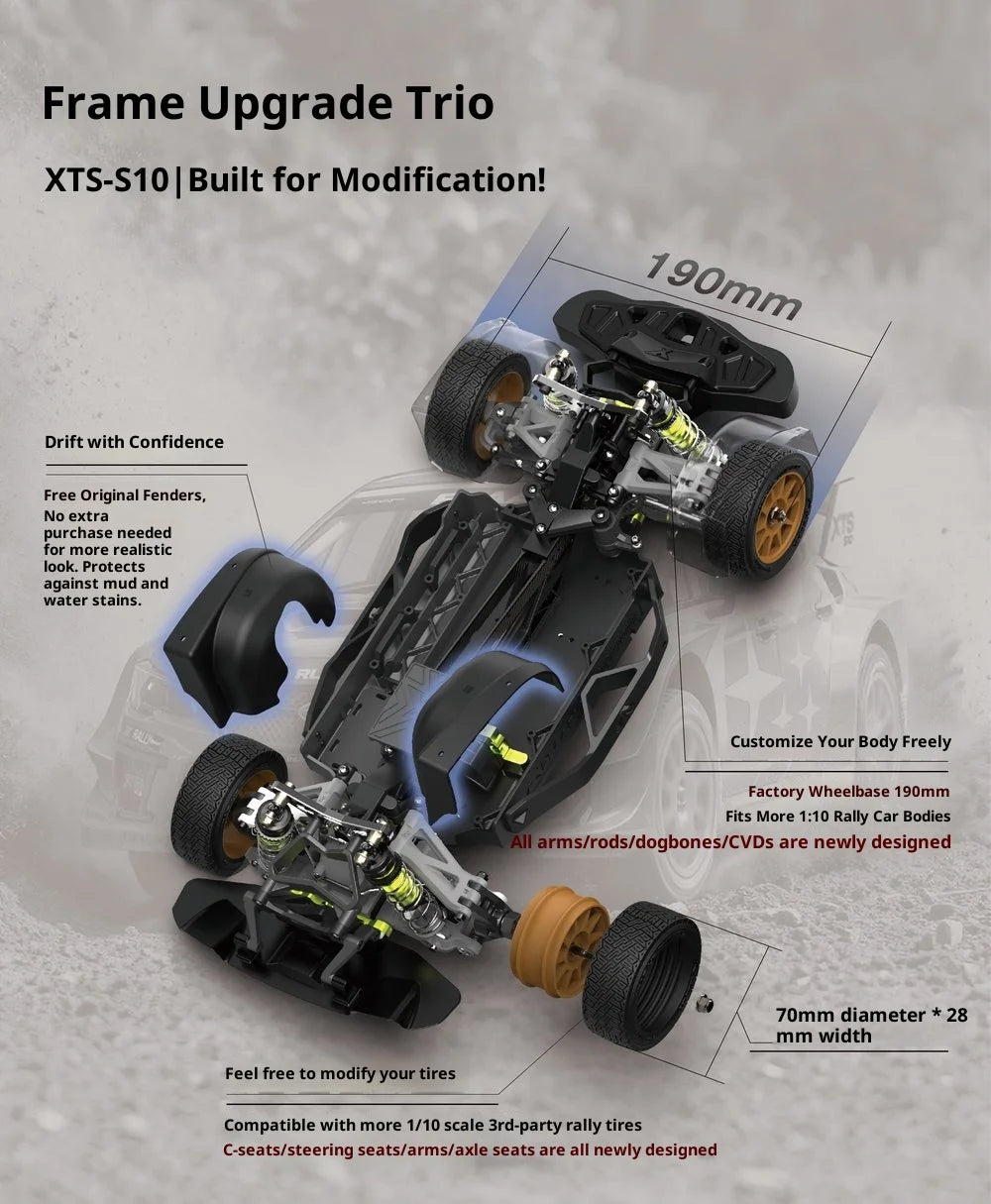 Rc Rally Car 1/10 F10 4wd Rtr Rc Simulation Racing Drift Off-Road Vehicle Model Rally Car 2.4g Remote Control Car Adult Boy Toys
