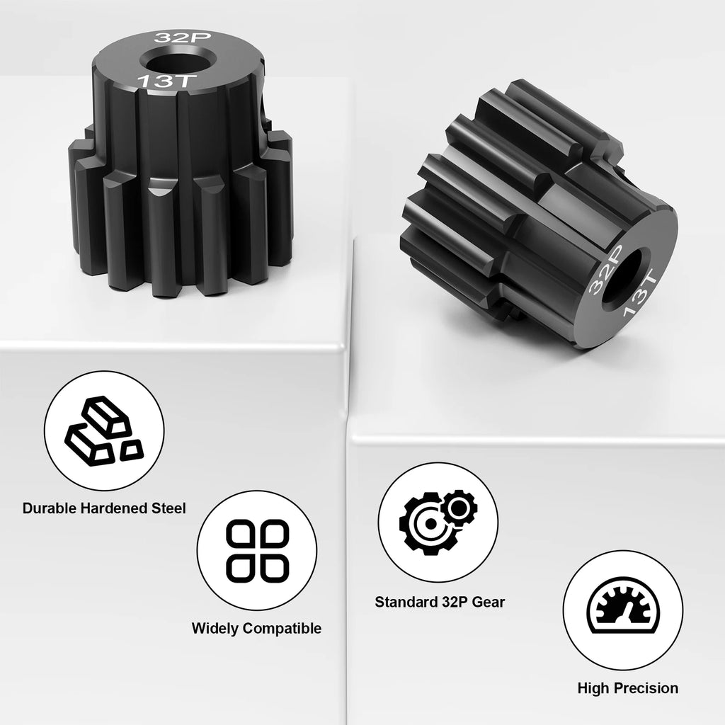 Steel Hardened 48P/32P Pinion Gears 13T 14T 15T 16T 17T 3.175mm Shaft for Traxxas Arrma HSP HPI AXIAL Tamiya Losi 1/10 RC Car