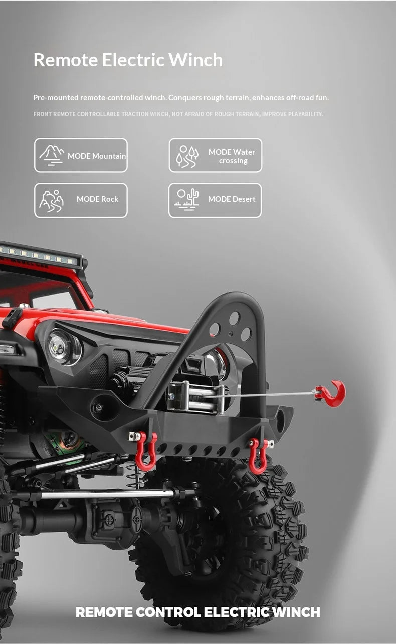 WLtoys 104006 Pro 1/10 RC Electric 4WD Off Road Rock Crawler With Front Rear Differential Lock Dual Speed Transmission Model Car