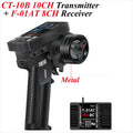 HotRC CT-10B 10CH 2.4G Color Screen Transmitter 10 Channel Remote Control F-10A F-01A 4/6/8/10CH Gyro Receiver for RC Car Boat
