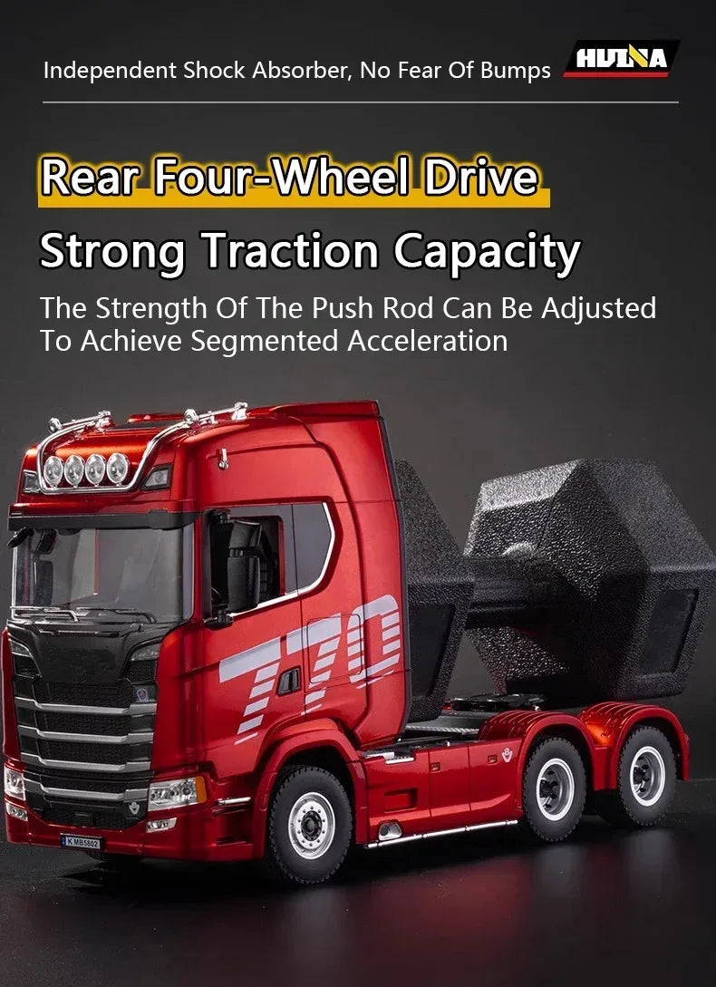 Huina 2025 new model 1501+1502 Scania 770s RC heavy-duty truck trailer model tractor high-end toy children's adult gift