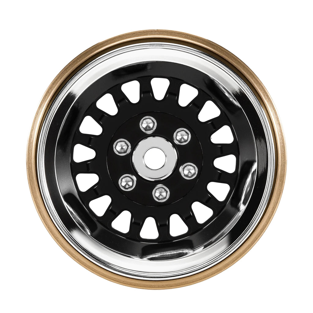 INJORA ModuWheel 1.3" Brass & Aluminum Beadlock Wheels, Negative Offset, for 1/18 1/24 RC Crawlers