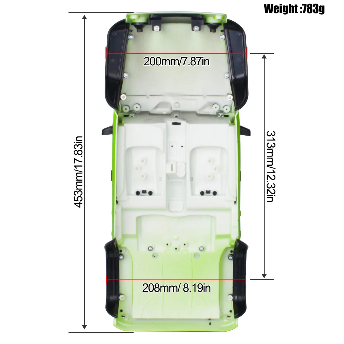 313mm 12.3in Wheelbase Hard Plastic Pickup Body Shell Unassembled Kit for 1/10 RC Crawler Car Axial SCX10 90046 Jeep Wrangler