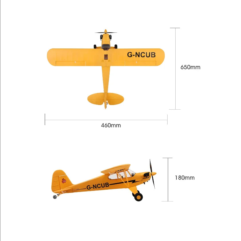 2024 RC Airplane WLtoys A160 Upgrade J3-CUB 5CH Remote Control Plane 3D/6G 1406 Brushless Motor Outdoor Foam Fixed-wing aircraft
