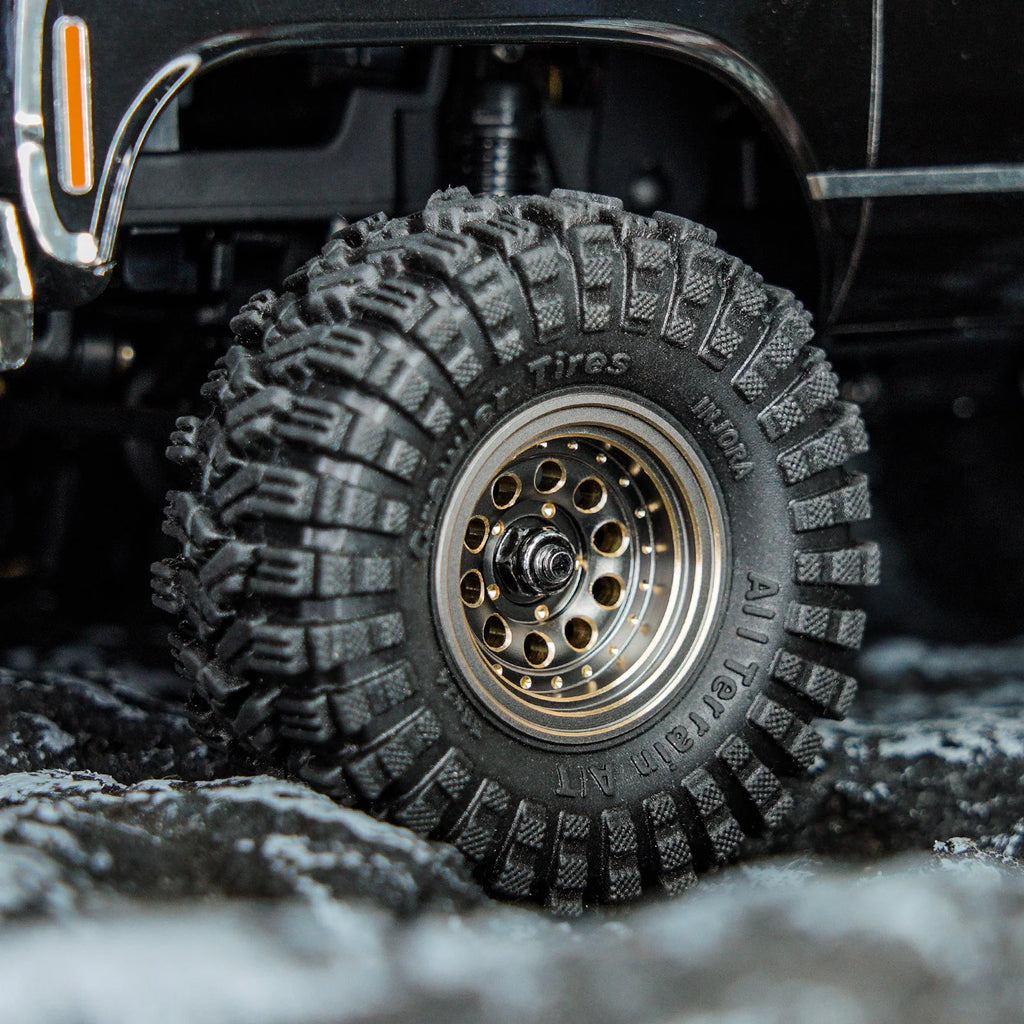 INJORA 39g Black Coating Brass 1.0" Beadlock Wheel Rims for 1/24 1/18 RC Crawler Car Axial SCX24 AX24 TRX4M FCX24 (W1008)