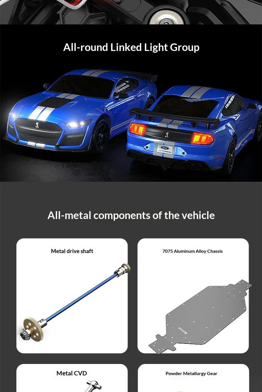 MJX Hyper Rc Car 10306 Ford Mustang Shelby Gt500 1:10 Scale Brushless High Speed Off Road Rally Pc Body Vehicle For Hobby Lovers