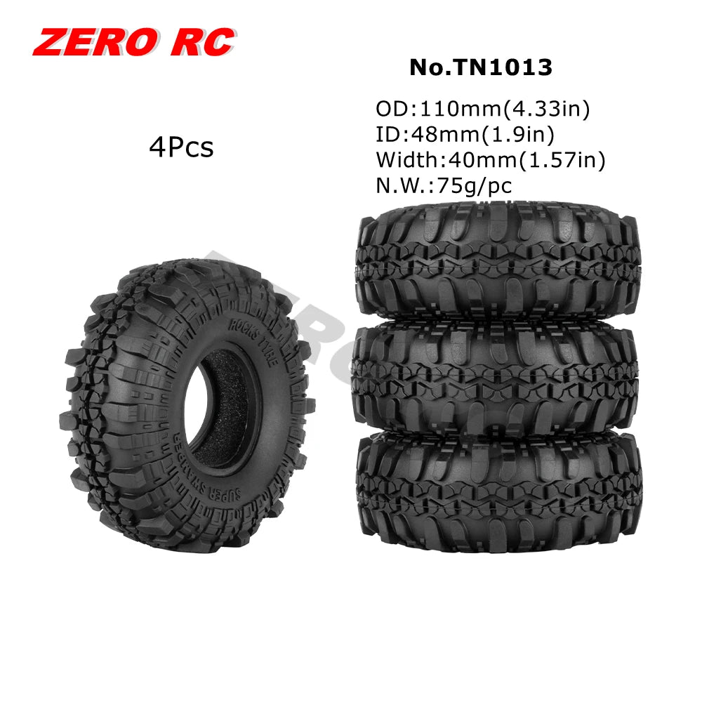 RC TRUCK 1.9" Rock Crawler Tires 90-117mm Tyre For 1/10 Off Road AXIAL SCX10 II III CAPRA TRAXXAS TRX-4 RGT MST RC4WD D90 WHEEL