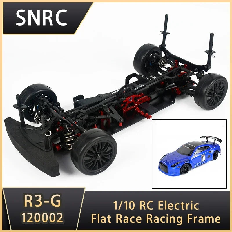 SNRC 120002 R3-G 1/10 RC Remote Control Vehicle Professional 4WD Electric Touring Car Racing Flat Car Frame