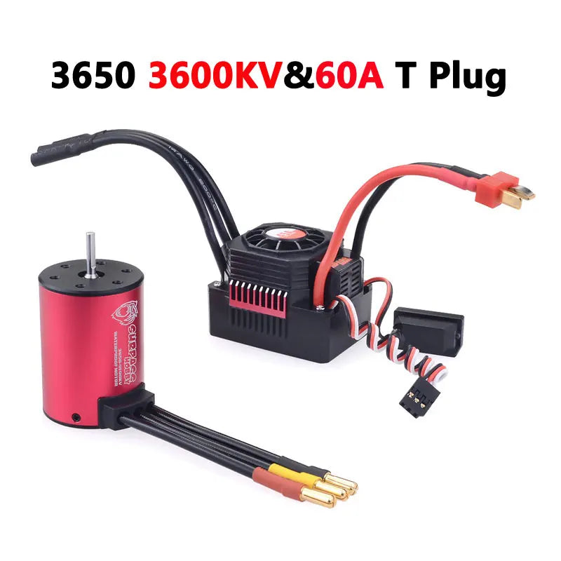 Surpass Hobby KK 3650 Combo Waterproof Brushless Motor 7700/6900/4500/3600/3100KV 3.175mm Shaft w/ 60A/120A ESC for 1/10 RC Car