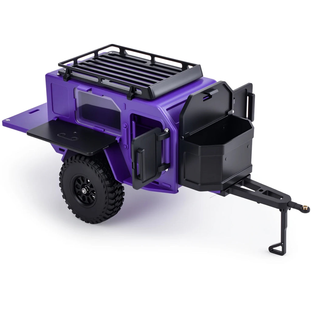 Plastic Off-Road Camping Trailer Motorhome RV Trailers with Stickers for 1/18 1/24 RC Crawler TRX4M SCX24 Decorative Parts