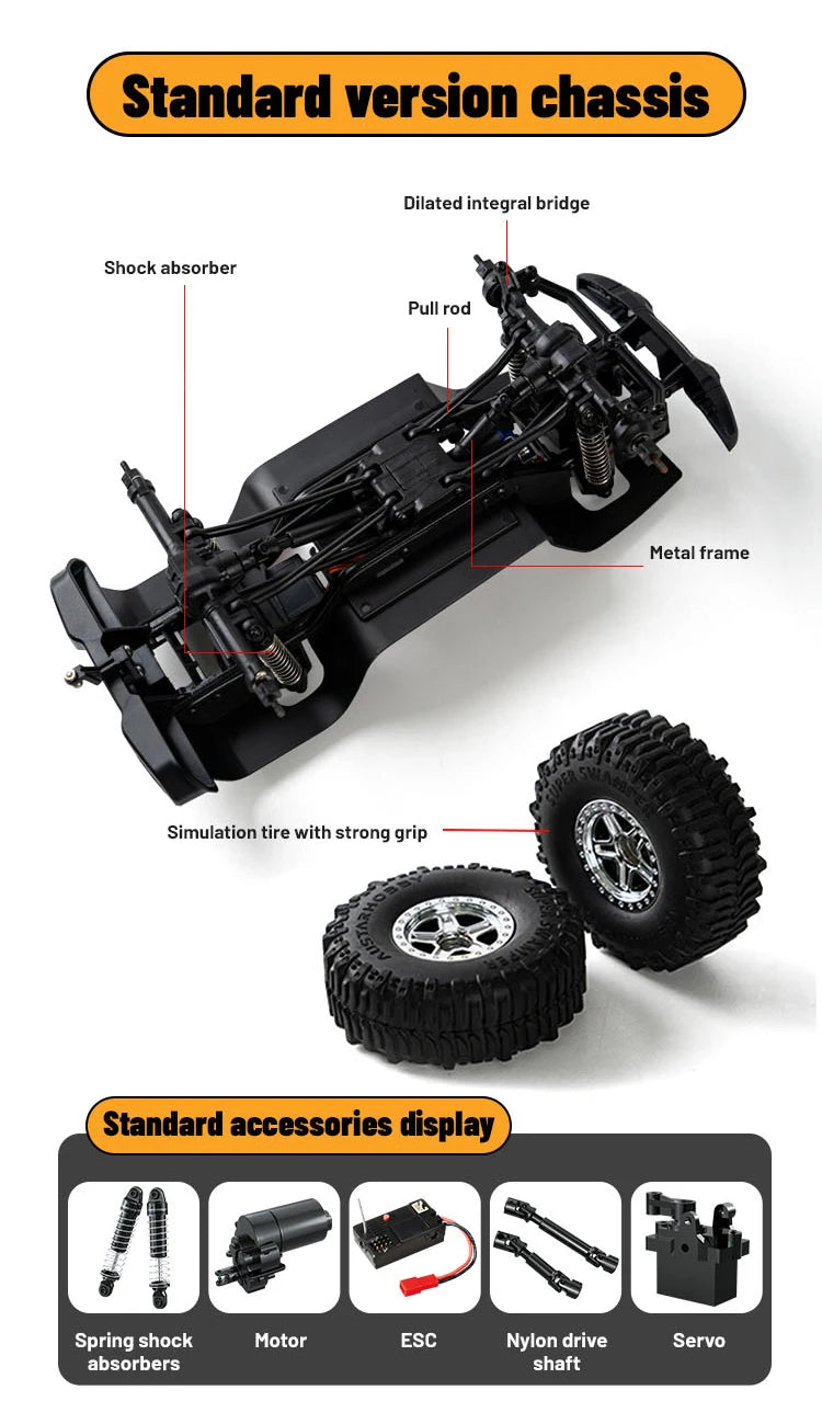 C8801 PRO/ C8801 1/18 RC Car With Light 2.4G 4WD Electric Climbing High-Speed Off-Road Vehicle Remote Control Toys For Kid Adult