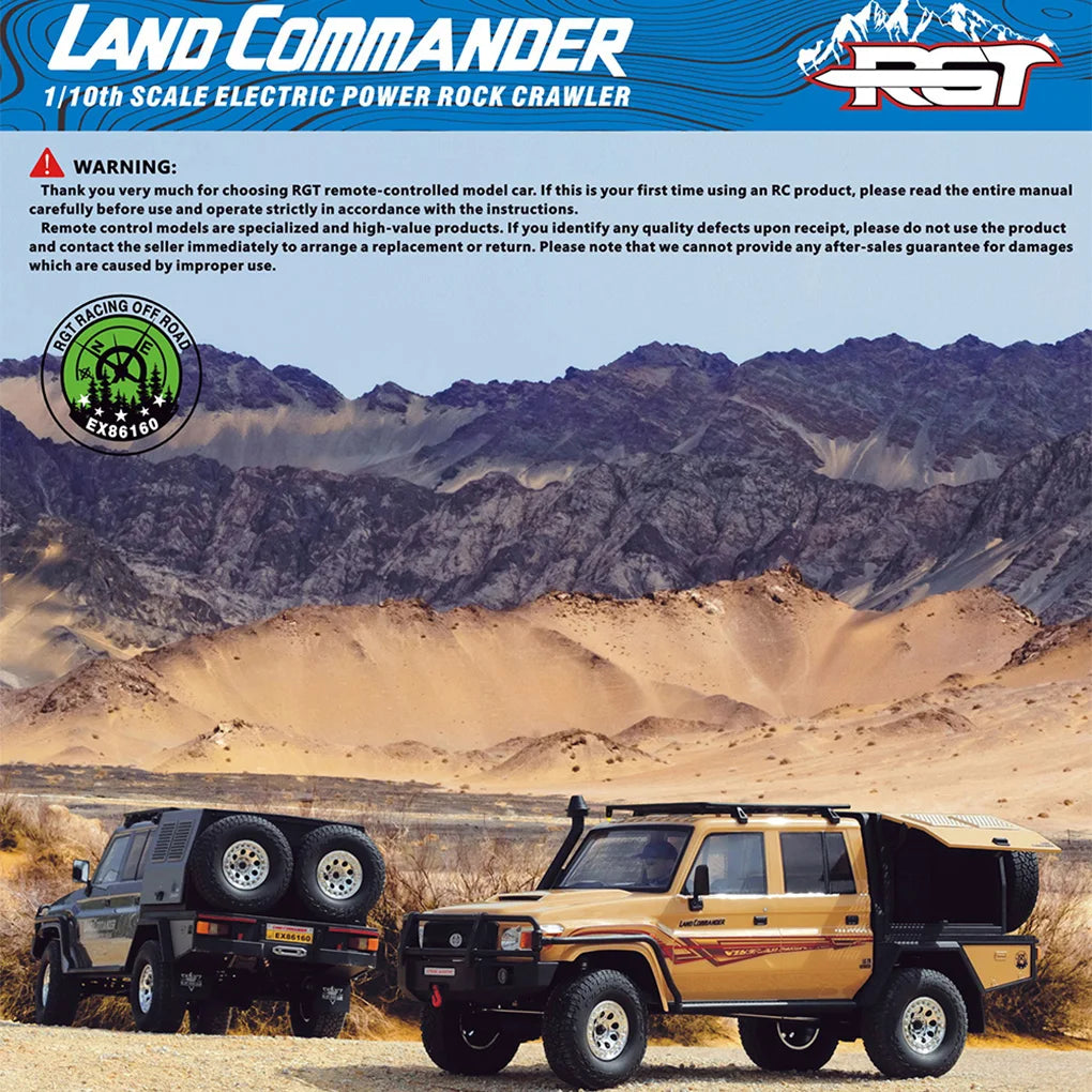 1/10 RGT EX86160 LC79 Lano Commander RC Car 4WD Simulation Remote Control Electric Off road Climbing Vehicle Model Gift