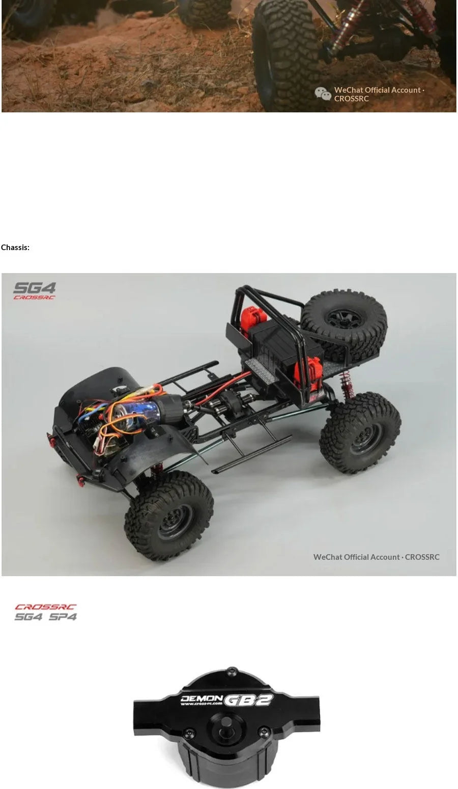 CROSSR Sg4 Half-Scale Sp4 Truck 1/10 Remote-Controlled Electric Four-Wheel-Drive Competitive Climbing Off-Road Vehicle Model