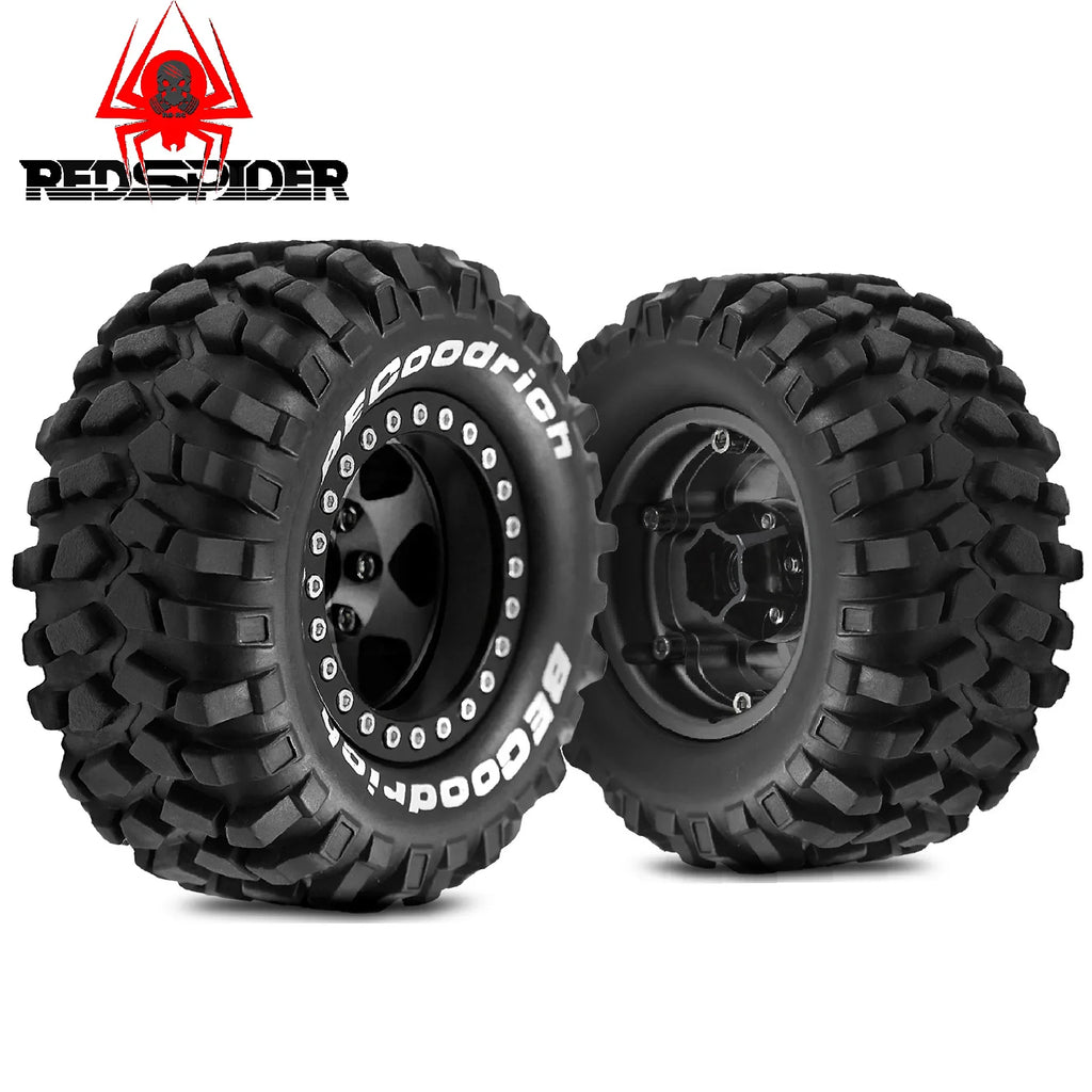 4pcs 1.9" Rubber Tires Beadlock Wheels Rims for 1/10 RC Crawler Car Traxxas TRX4 Axial SCX10 90046 90047 MST HSP Redcat Gen8
