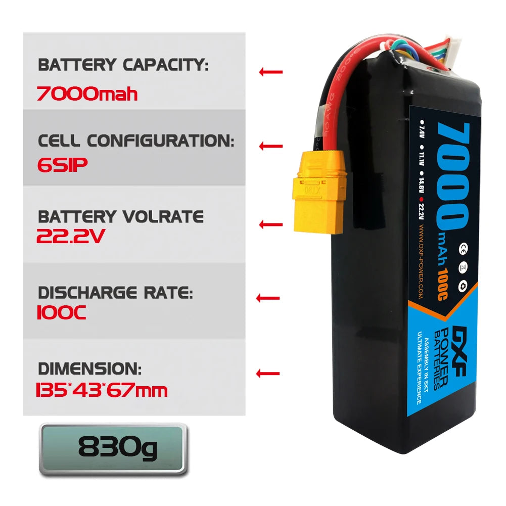 2PCS VARCS 7.4V 7.6V 11.4V 11.1V 15.2V 14.8V 22.2V 2S 3S 4S 6S 5200Mah 6300Mah 6500mAh 6200mAh 6750mAh 8000mAh 7000mAh 10000mah