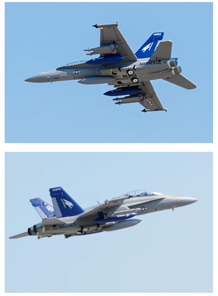 FMSRC RC Airplane 80mm Ducted Fan EDF Jet F18 F-18 Hornet 6CH with Flaps Retracts 6S Hobby Model Plane Aircraft Avion