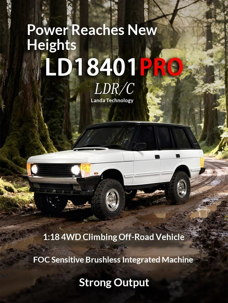 Upgraded RC Car 1/18 Scale LD18401PRO Brushless Motor Metal Transmission 4WD High-Speed Off-Road Vehicle with Remote Control