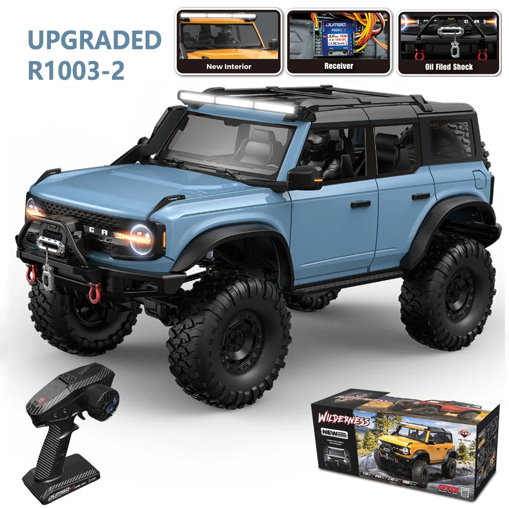 HB 1/10 RC Crawler R1001 4WD RTR Off-road Car with LED 2.4G Electric Remote Control Climbing Rock Buggy Vehicle for Adults