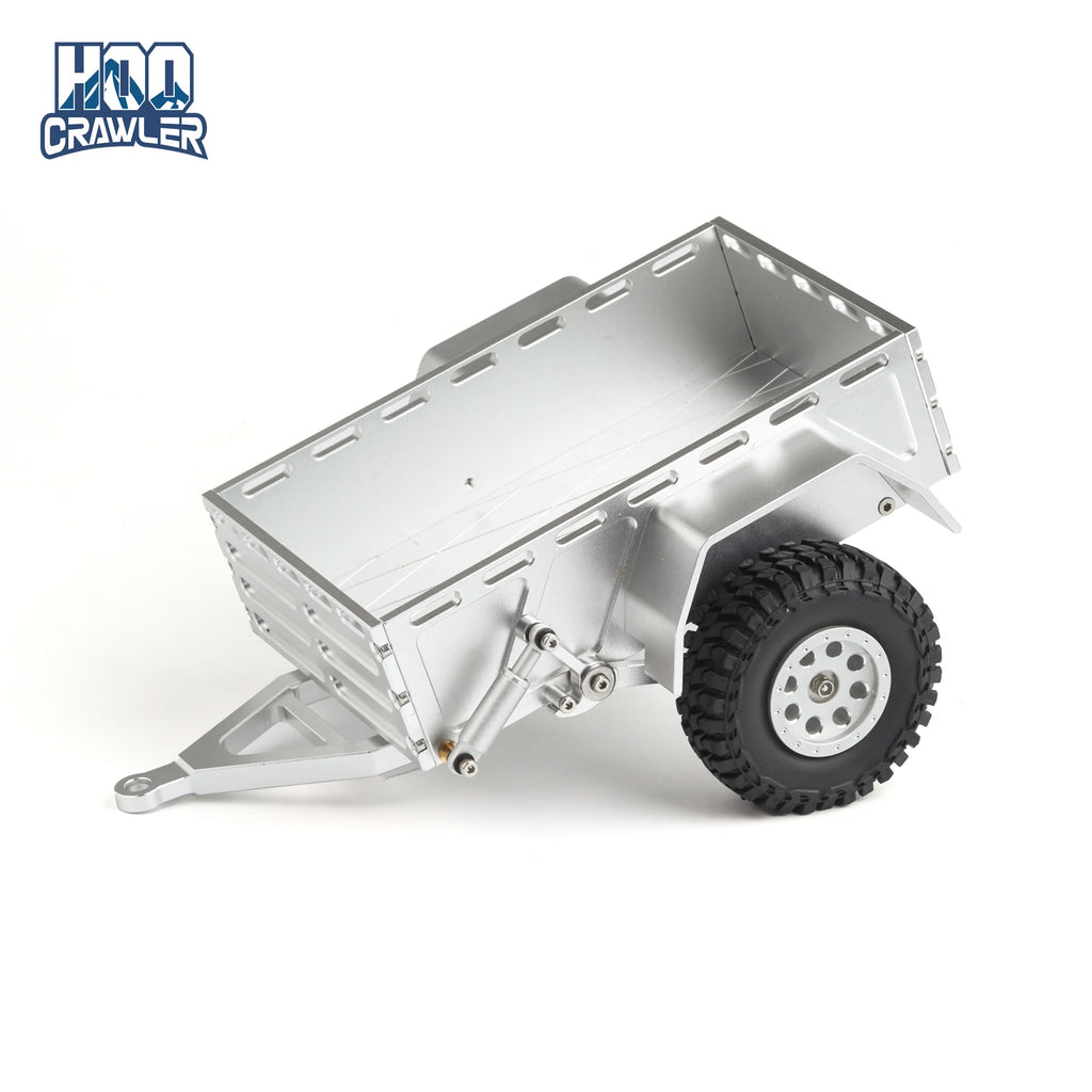 Scale Accessories TRX4M Utility Trailer with Hitch Mount CNC Aluminum for 1/18 RC Crawler TRX4-M Bronco Defender K10 High Trail