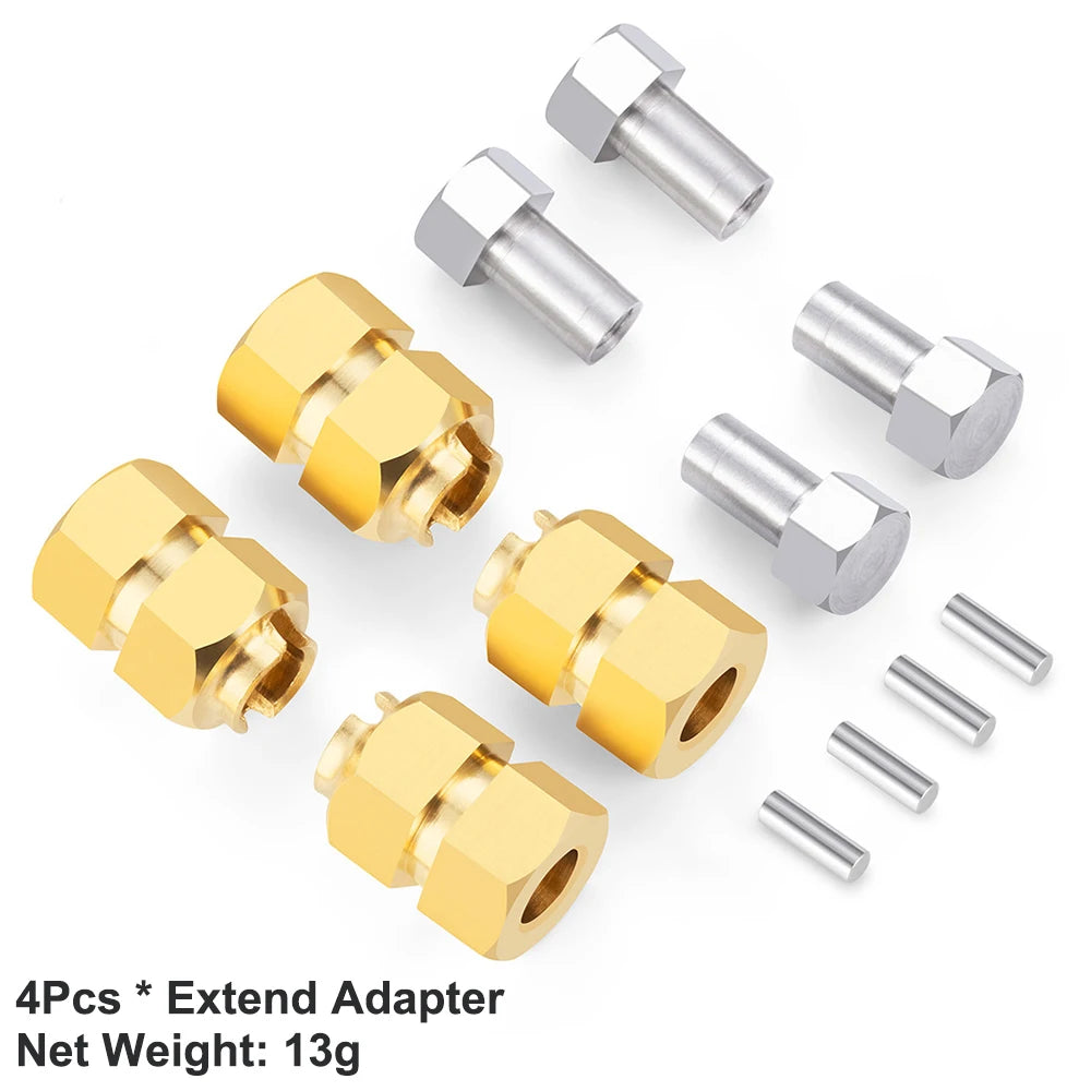 AXSPEED Brass Counterweight Caster Blocks Steering Knuckle Diff Cover Chassis Links for 1/18 TRX4M Bronco Defender Parts