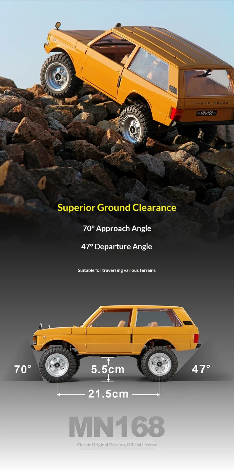 New Hot Selling MN168 1:12 4WD RC Off Road Climbing Car Portal Axle Electric Remote Control Truck Model Toy for Outdoor Play
