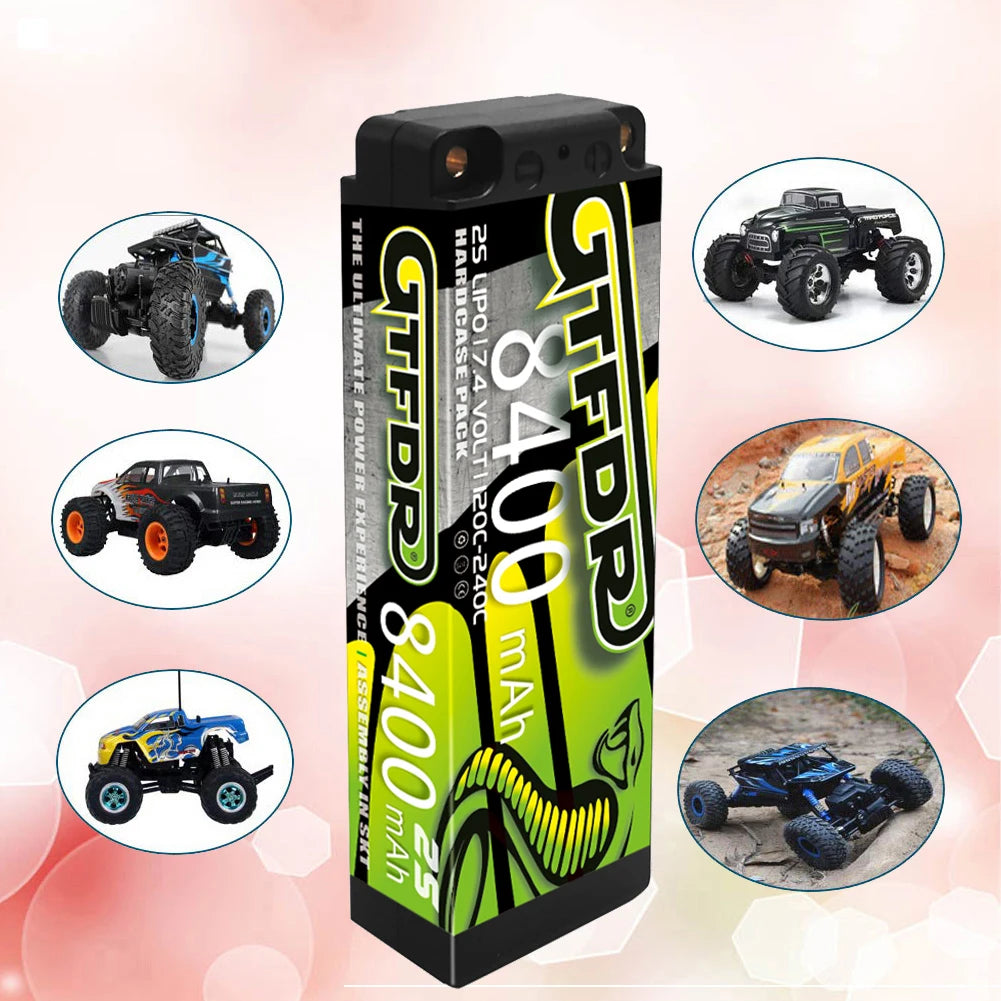 GTFDR 7.6V 7.4V 2S 5MM SHORTY HV 5200MAH 7200MAH 7000MAH 6300MAH 8400MAH 8500MAH 9400MAH 120C 150C 140C  Battery Rc Lipo 1/10